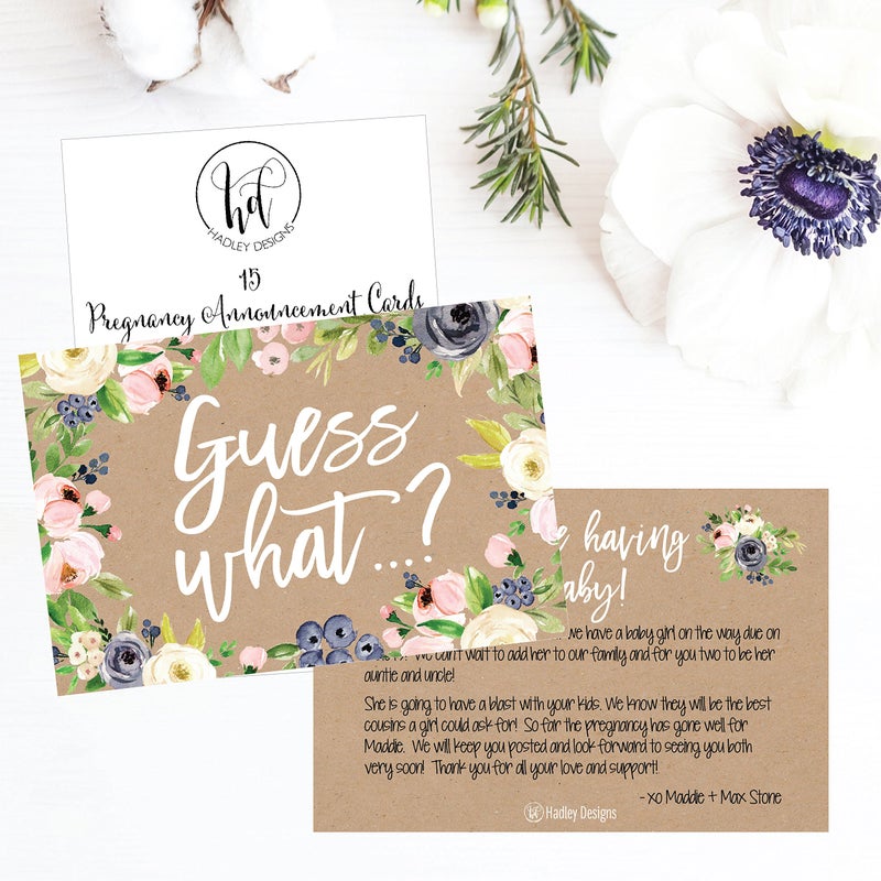 Hadley Designs 25 Pregnancy Announcement Card Set, We're Expecting Baby Surprise Having Birth Reveal-Only Best Friends Get Promoted To Auntie Uncle Grandpa Grandma Sister Brother and Dad Mom - Image 2